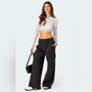 Edikted Black Cargo Joggers for Women